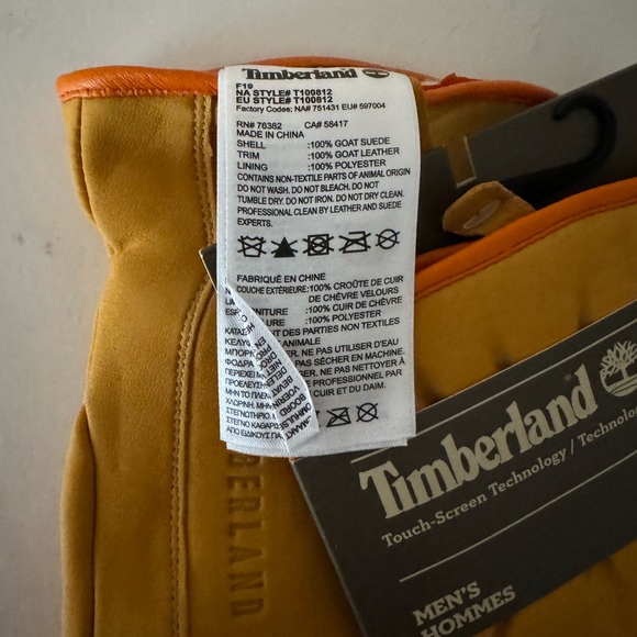 Timberland Leather Nubuck Tech Wheat Yellow Glove. Gloves. NWT. Size: Large - Picture 10 of 13